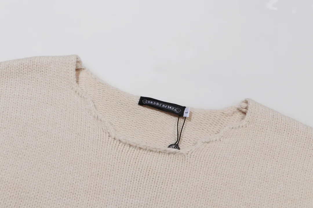 P320 Chrome Hearts Chrome Hearts Hollow Collar Leather + Metal Sweater Color: Blue Apricot Black Size: S M L XL XXL